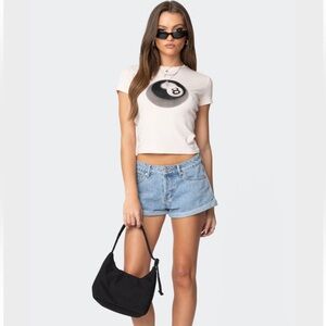 Edikted Rylin Low-Rise Denim Shorts